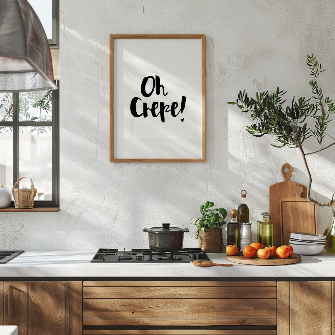 Oh Crepe Funny Kitchen Print, Pun Quote Artwork - Image 2