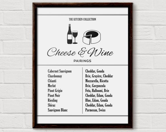 Wine Kitchen Infographic Art Print, Bar Cart Decor