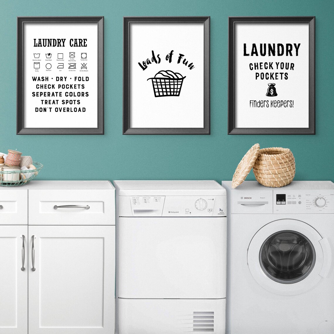 Laundry Symbols Ironing Sign Poster, Functional Decor - Image 2