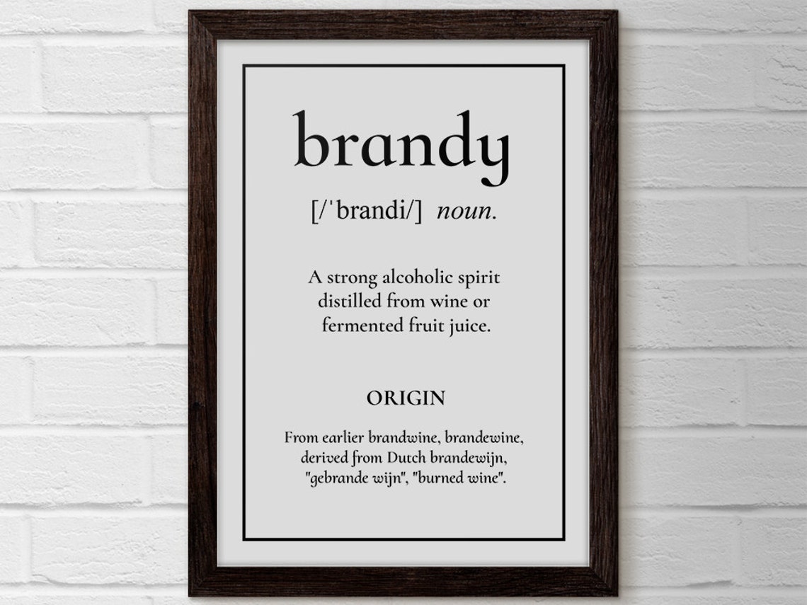 Brandy Dictionary Definition Word Art Black White Quote Poster