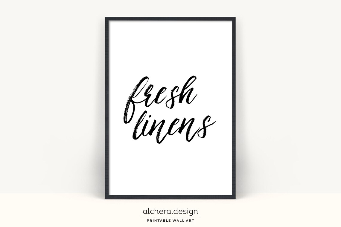 Fresh Linens Laundry Room Sign, Vintage Word Art