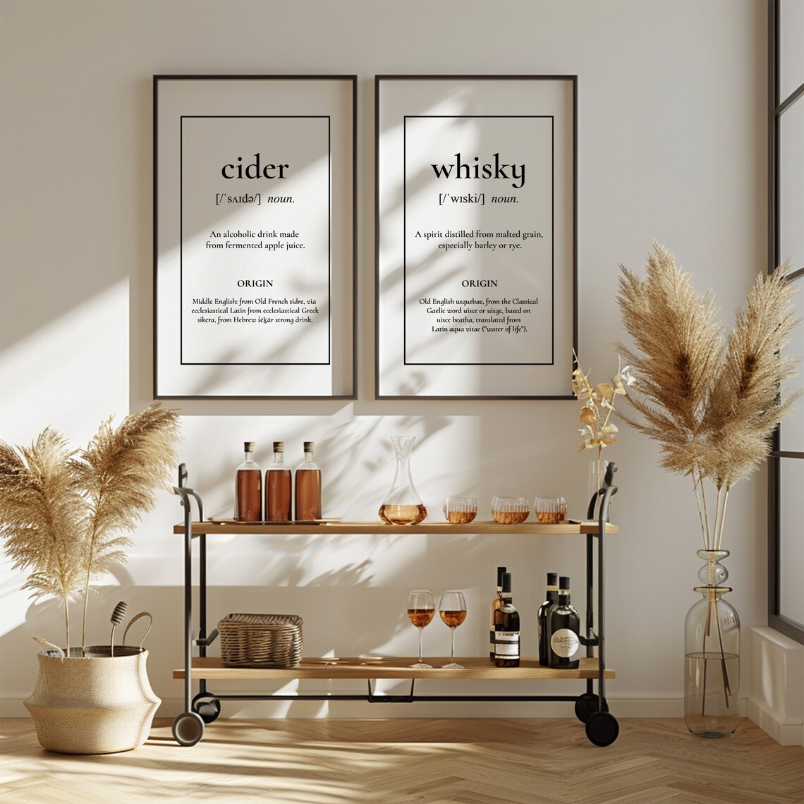 Bar Cart Cider Poster, Bar Cart Art Print - Image 2