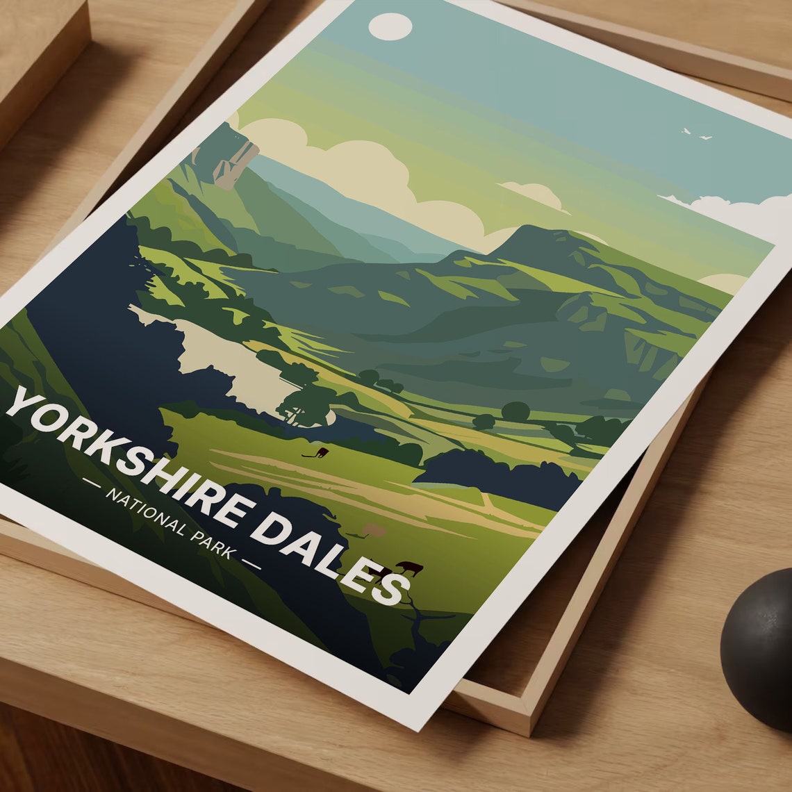 Yorkshire Dales National Park Rolling Green Hills Scenic Travel Poster - Image 3