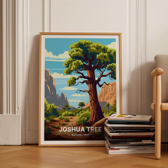 Joshua Tree National Park Travel Poster Desert Landscape Nature Art