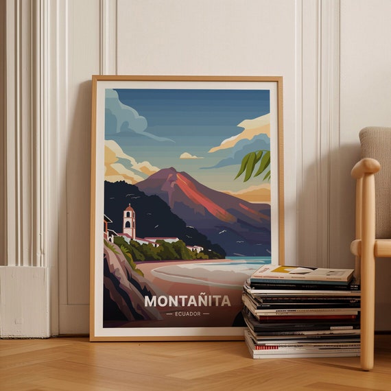Ecuador Montaita Beach Travel Poster Coastal Wall Art Adventure Decor Gift For Travelers C20 1641