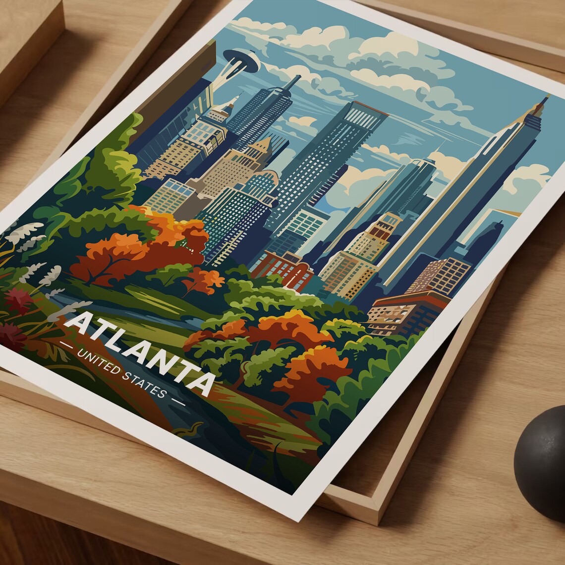 Atlanta Cityscape Travel Poster, City Lovers Decor - Image 3