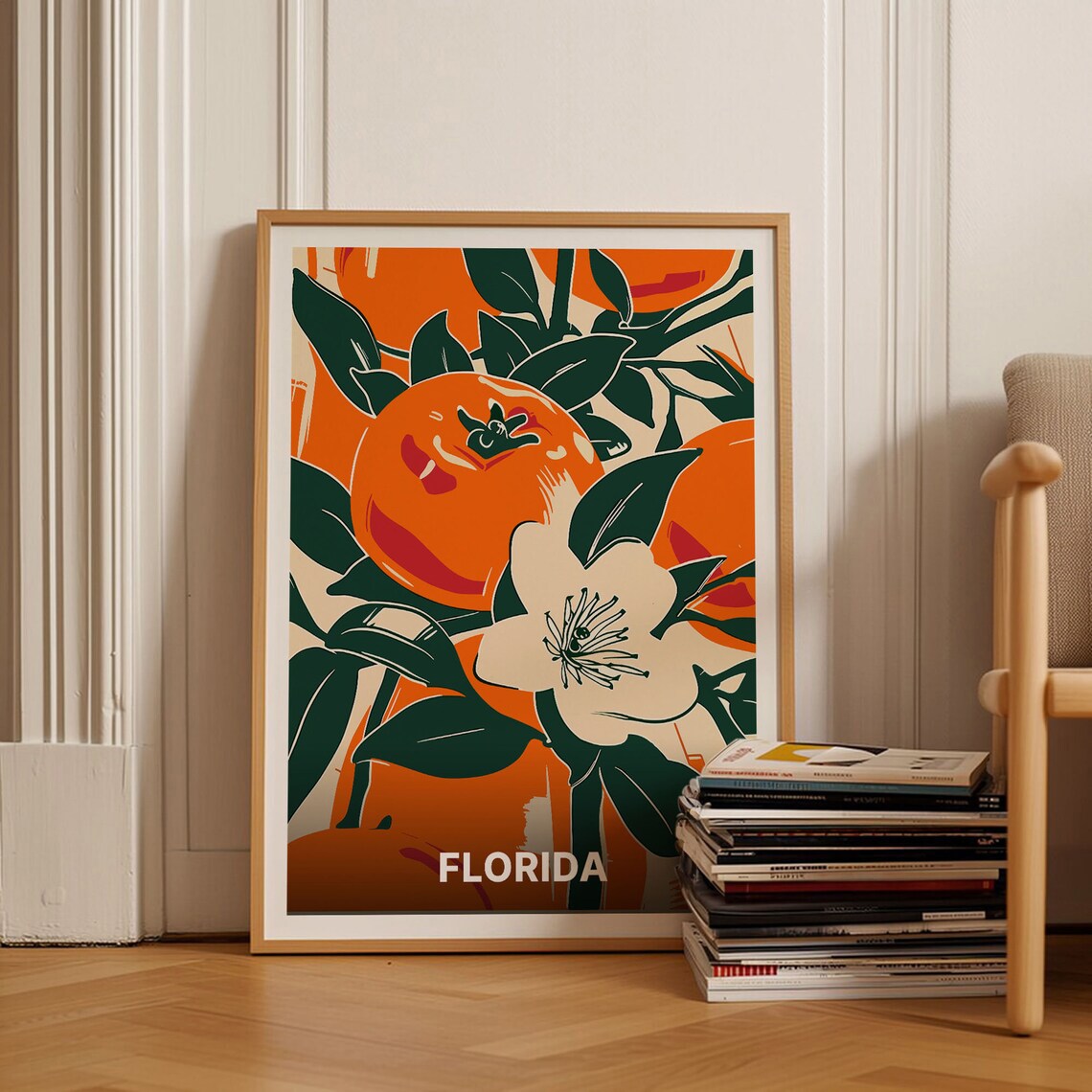 Florida Orange Blossom Botanical Travel Poster