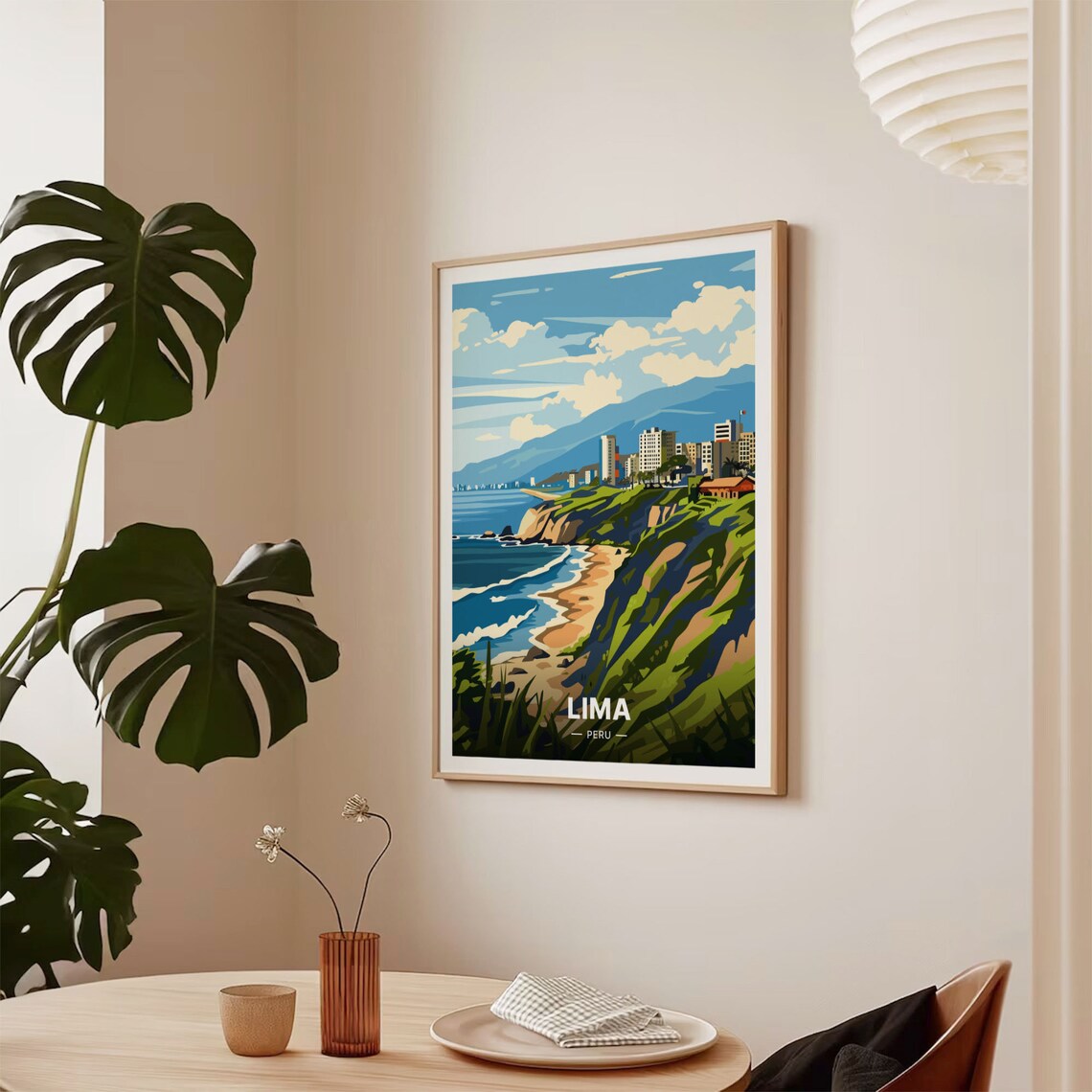 Lima Cityscape Travel Poster, Peru Art Print - Image 2