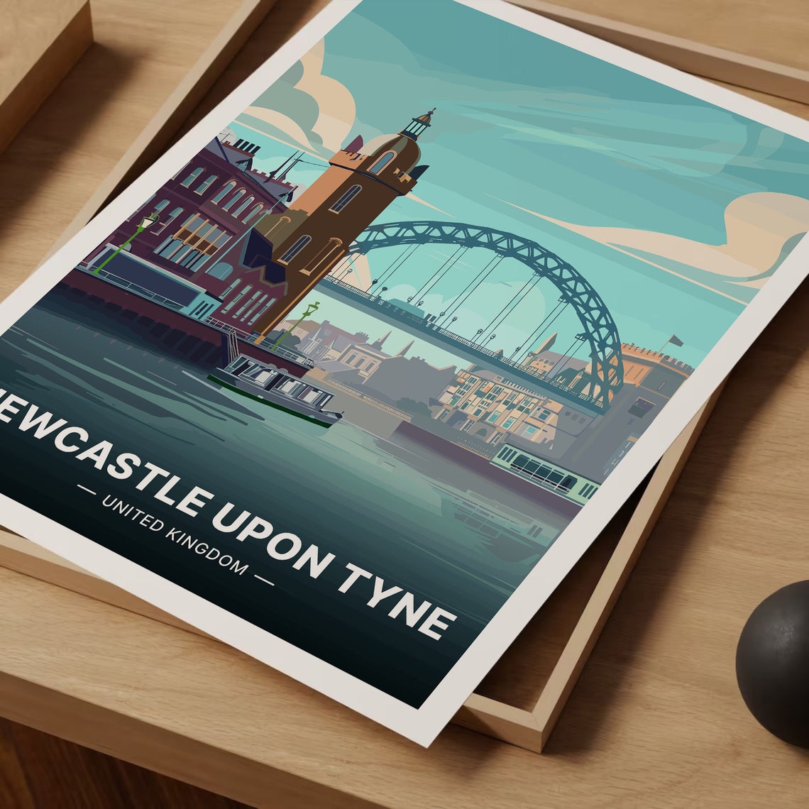 Newcastle Upon Tyne United Kingdom Tyne Bridge River Quayside Poster - Image 3