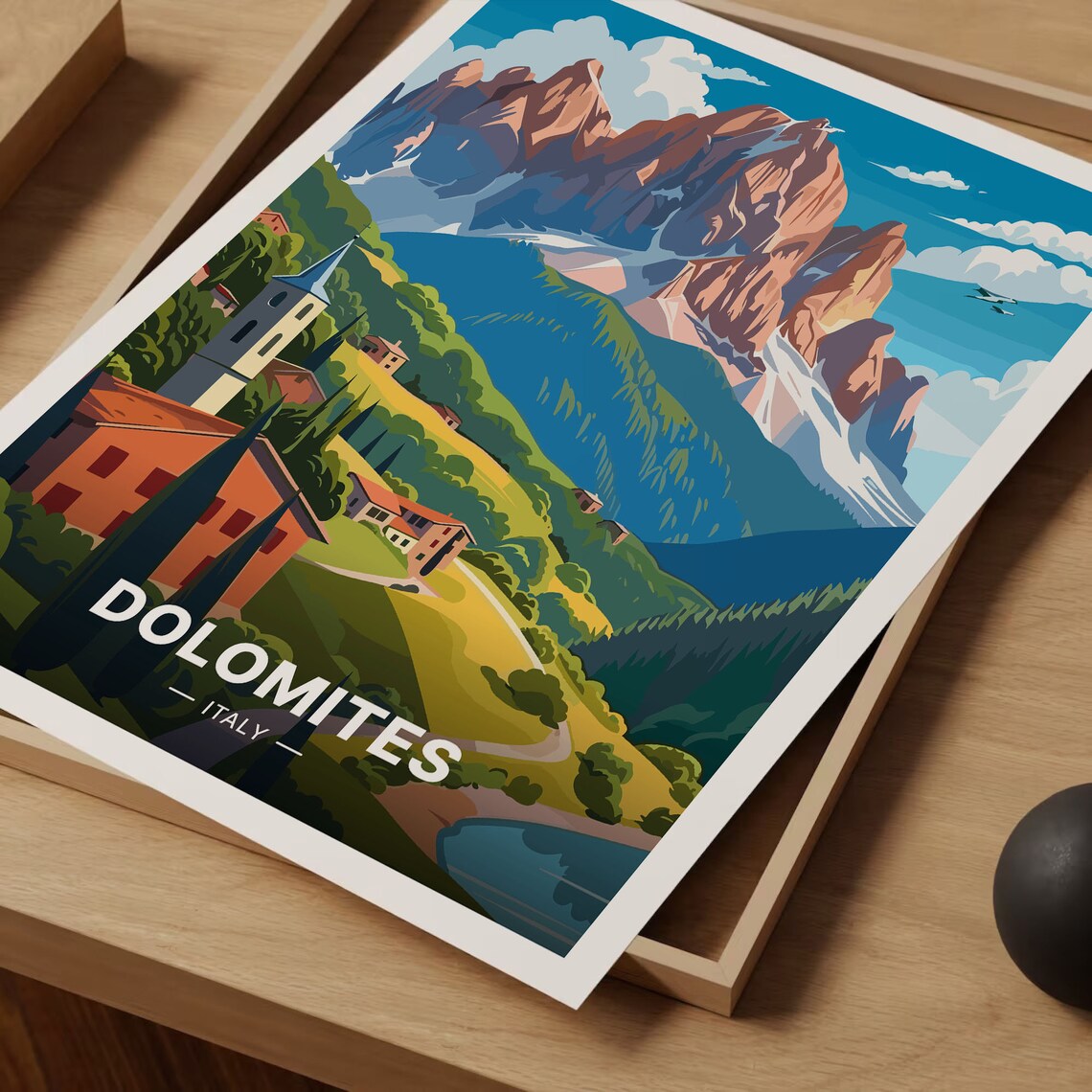 Dolomites Italy Travel Poster, Piave Valley Travel Poster - Image 3