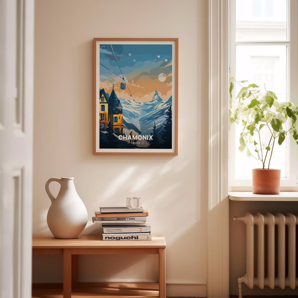 Chamonix Ski Resort Travel Poster, France Winter Landscape - Image 4
