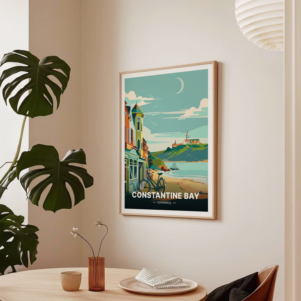 Constantine Bay Cornwall Coastal Village Beach Travel Poster - Image 2