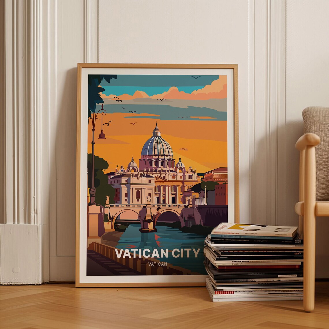 Vatican City Travel Poster, Rome Italy Art Print
