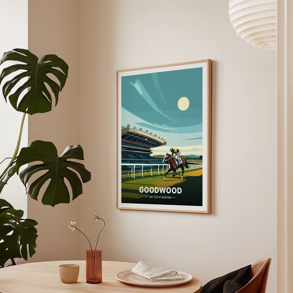 Goodwood Horse Racing Vintage Travel Poster Jockey Racecourse UK Art - Image 2