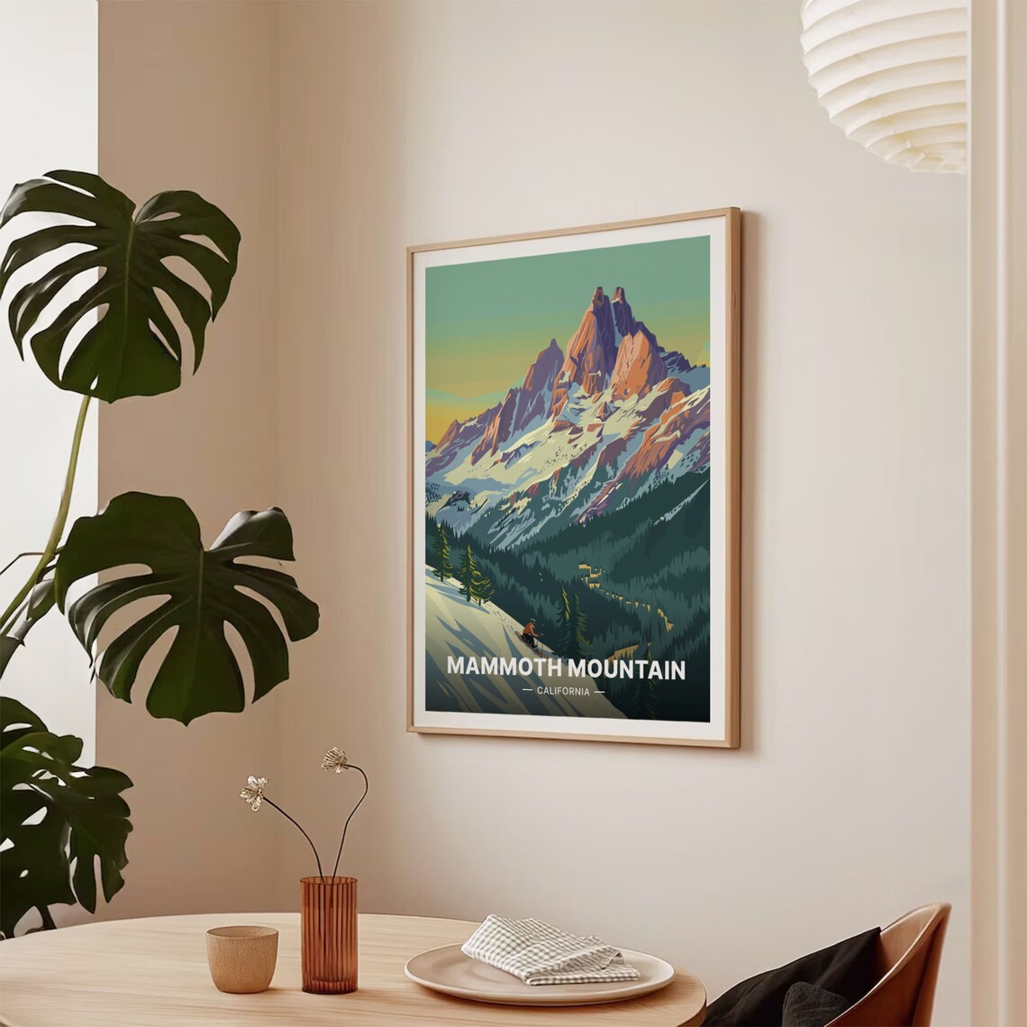 Mammoth Mountain Travel Poster, Retro Ski Lodge Decor - Image 2