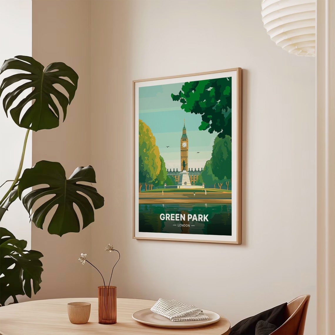 Green Park London Big Ben View Royal Park Summer Scene Poster - Image 2