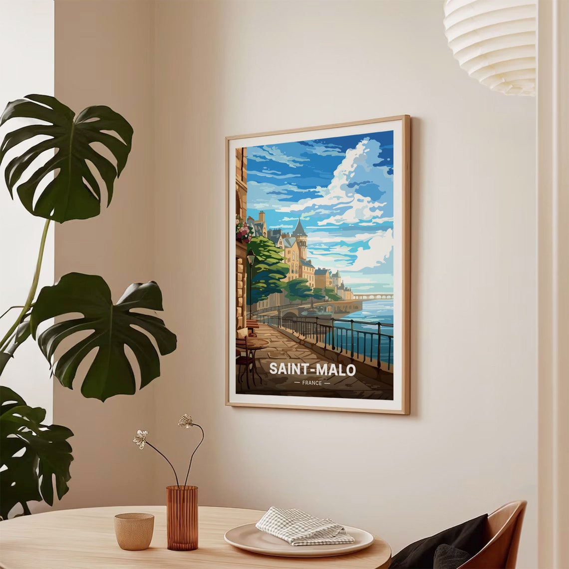 Saint Malo Travel Poster French Coastal City Art Home Office Decor France Travel Gift Art Lover Present C20 1885 - Image 2