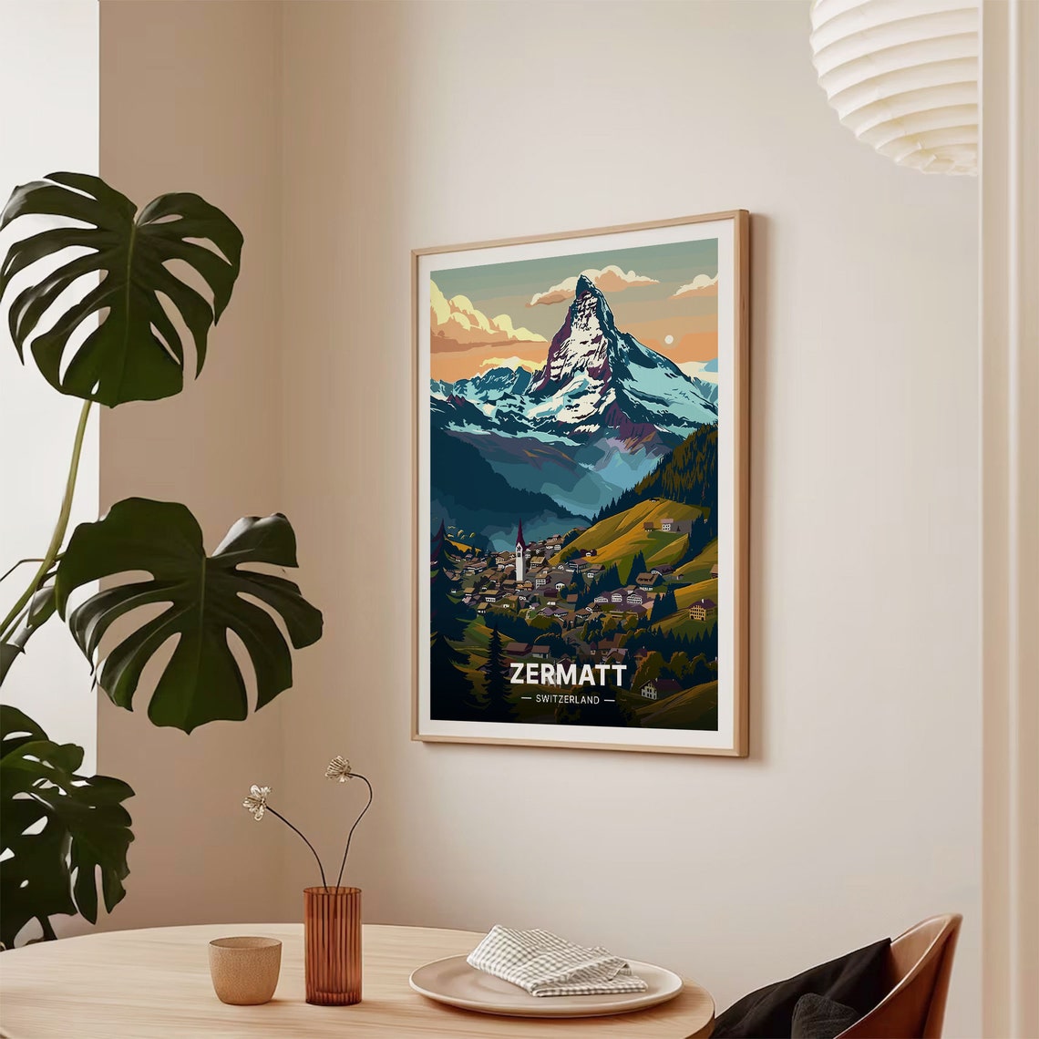 Zermatt Switzerland Poster Travel Wall Art Mountain Landscape Decor Adventure Awaits Theme C20 487 - Image 2