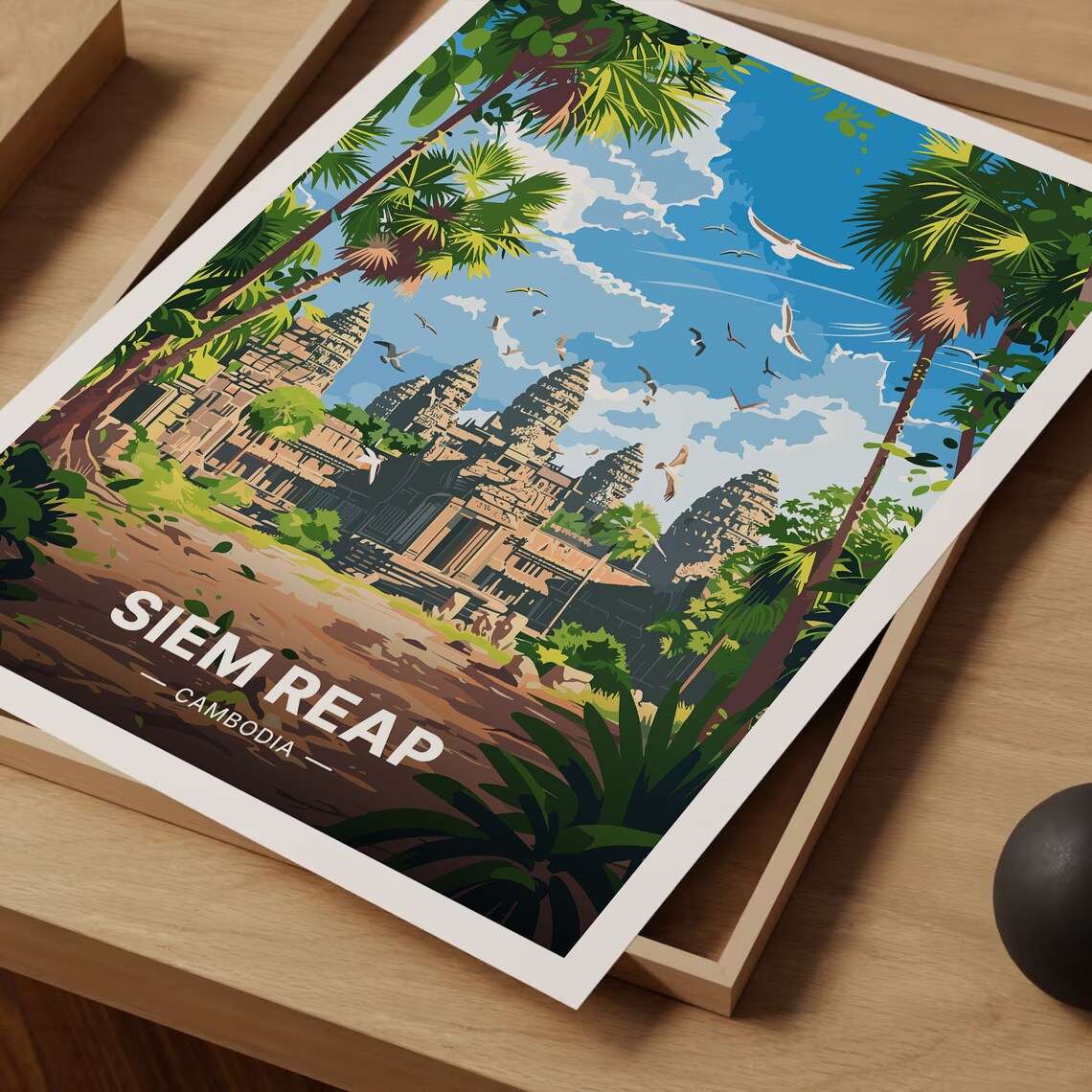 Siem Reap Cambodia Travel Poster, Angkor Wat - Image 3