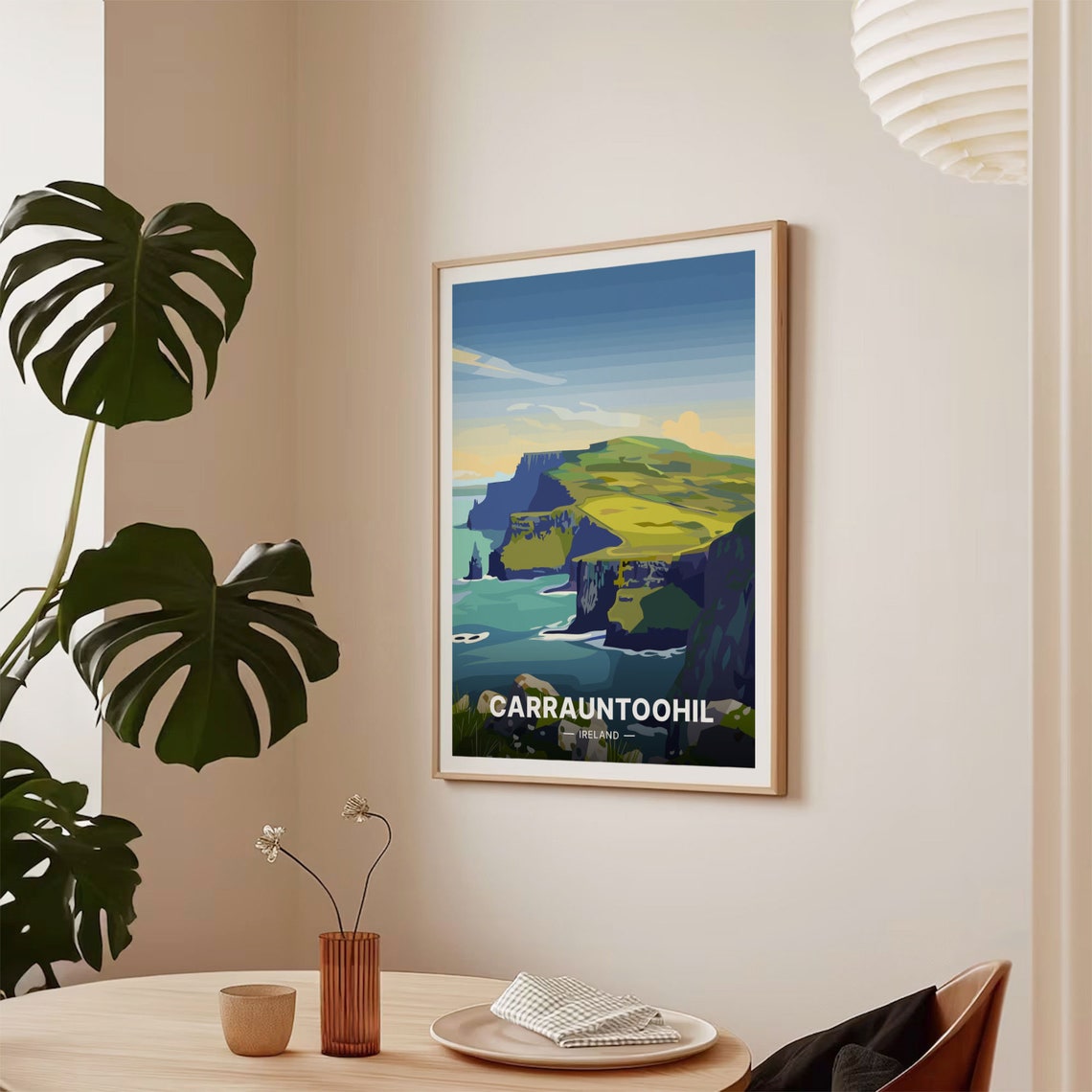 Carrauntoohil Ireland Green Sea Cliffs Coastal Landscape Poster - Image 2