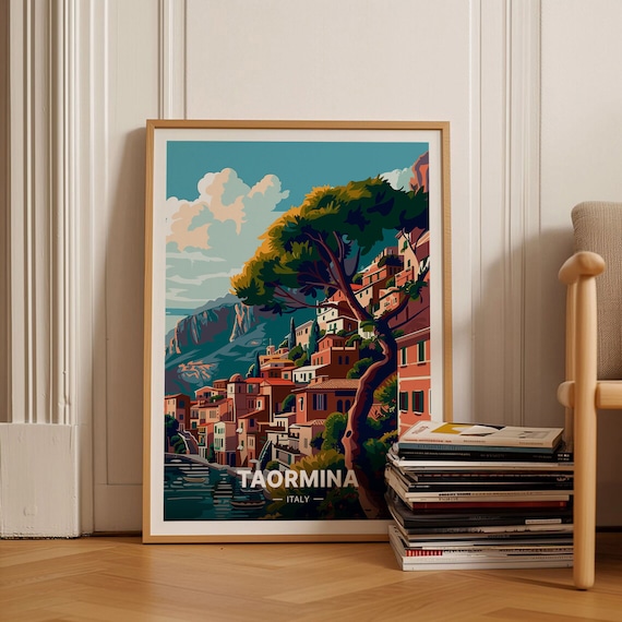 Taormina Travel Poster, Italy Wall Decor Print