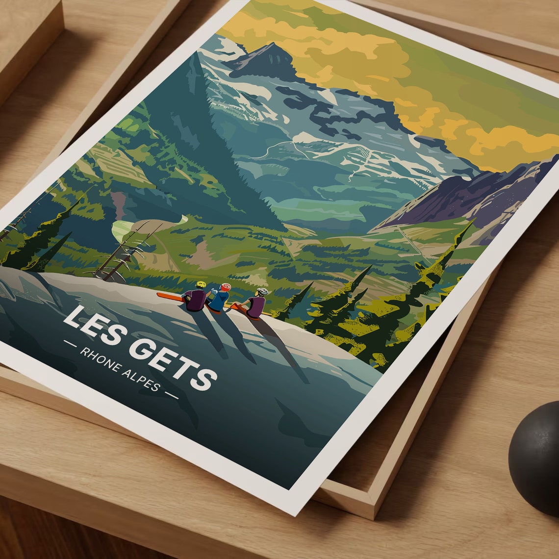 Les Gets Rhone Alpes Travel Poster French Alps Ski Winter Mountain Art - Image 3