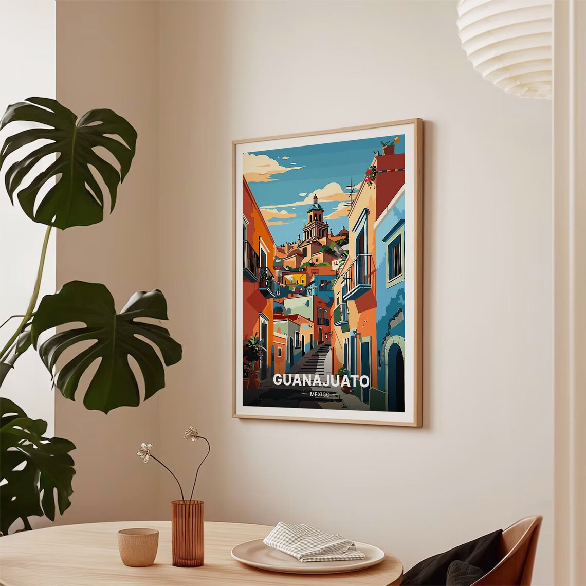 Guanajuato Mexico Colorful Colonial Street Retro Travel Poster - Image 2