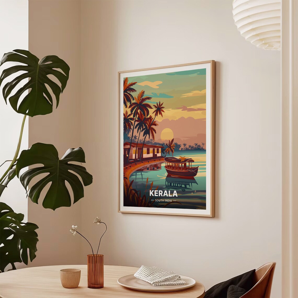 Kerala Scenic Travel Poster, South India Attractions - Image 2