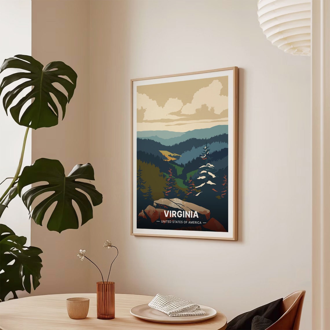 Virginia Blue Ridge Mountains Autumn Hills Scenic View Poster - Image 2