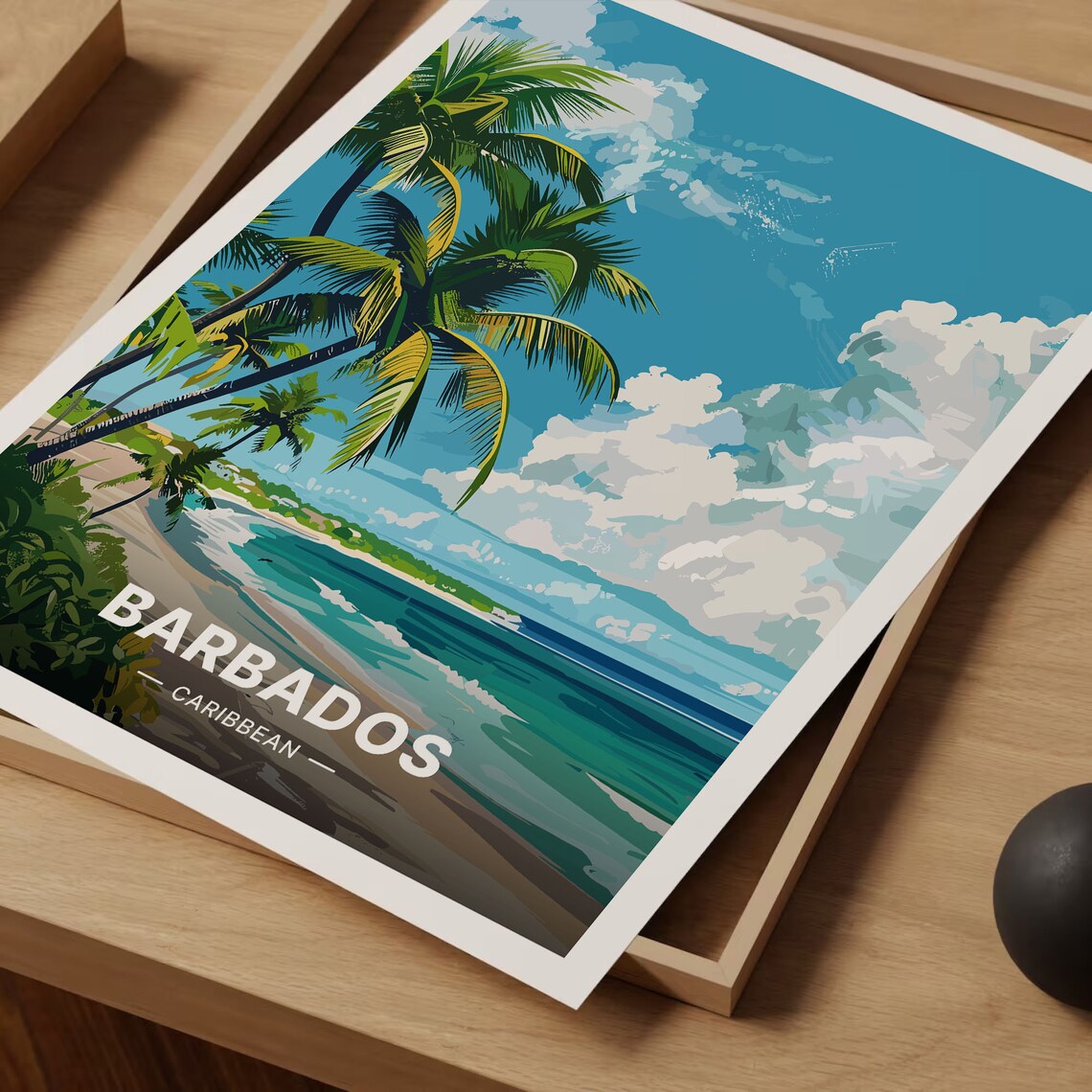 Barbados Travel Poster, Caribbean Adventure Travel Poster - Image 3