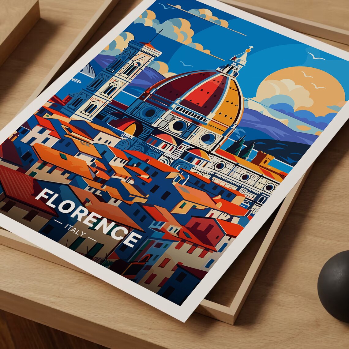 Florence Italy Travel Poster, Cityscape Decor - Image 3