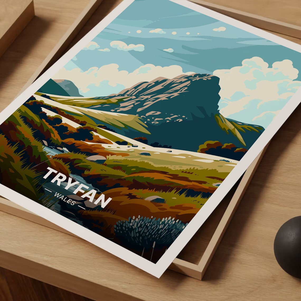Tryfan Wales Rocky Peak Mountain Trail Vintage Travel Poster - Image 3