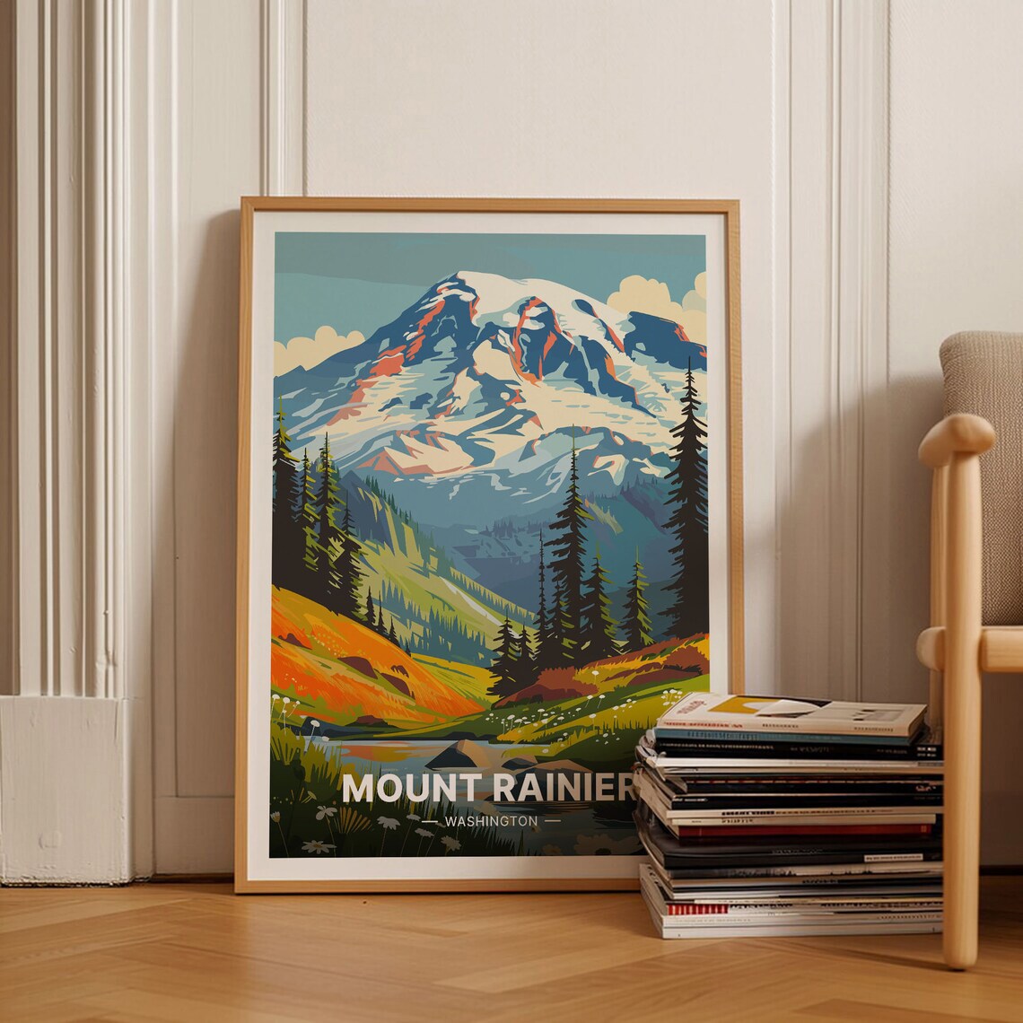 Mount Rainier National Park Scenic Travel Poster