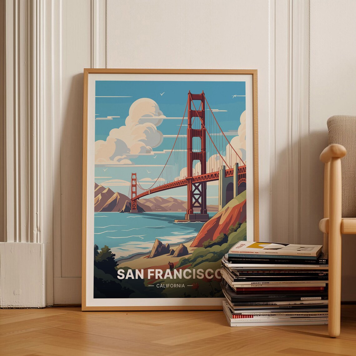 San Francisco Golden Gate Bridge Cityscape Poster