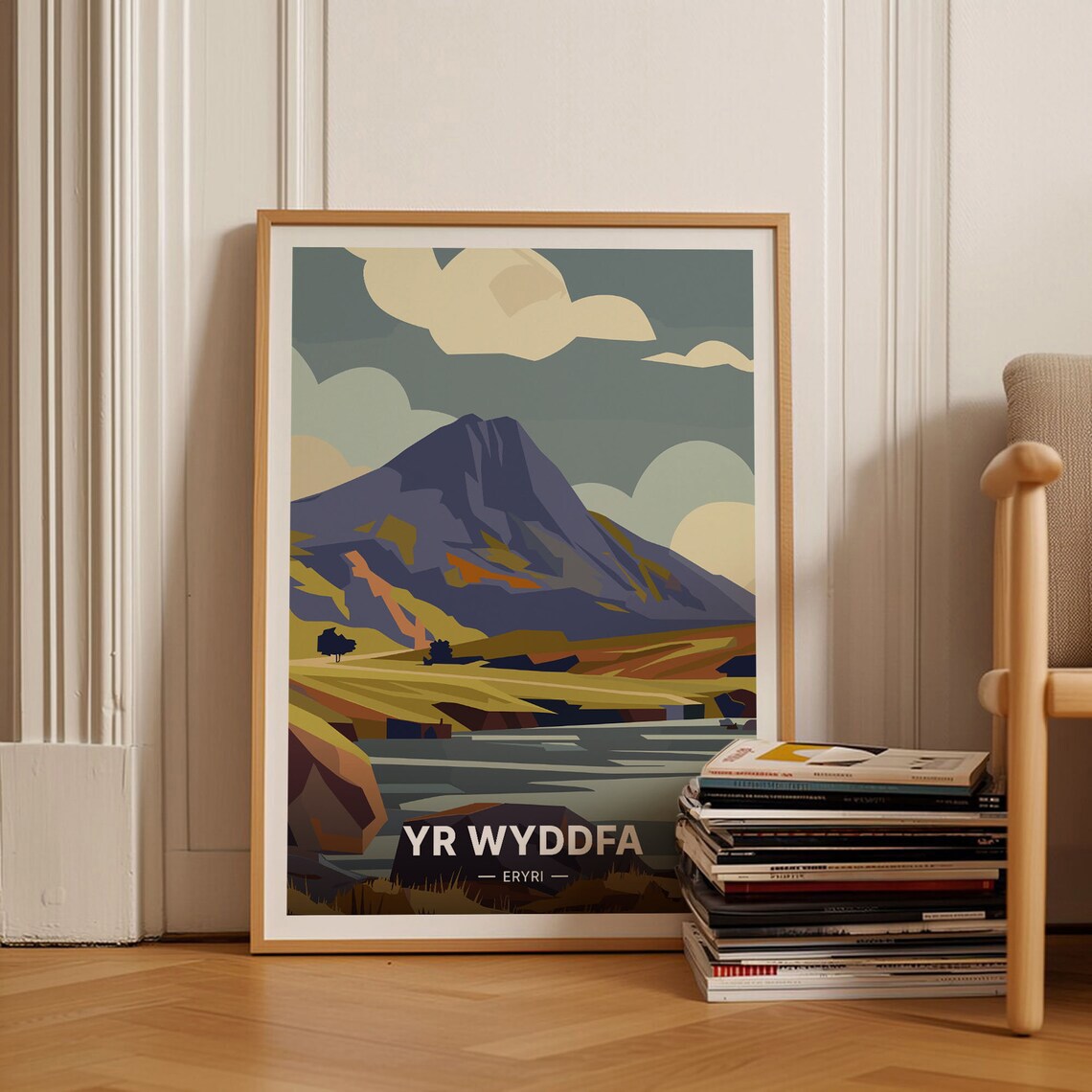 Yr Wyddfa Snowdonia Travel Poster, Wales Landscape