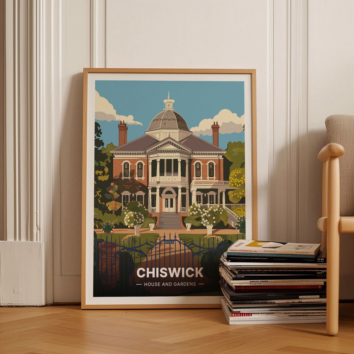 Chiswick House and Gardens London Historic Villa Retro Art Poster