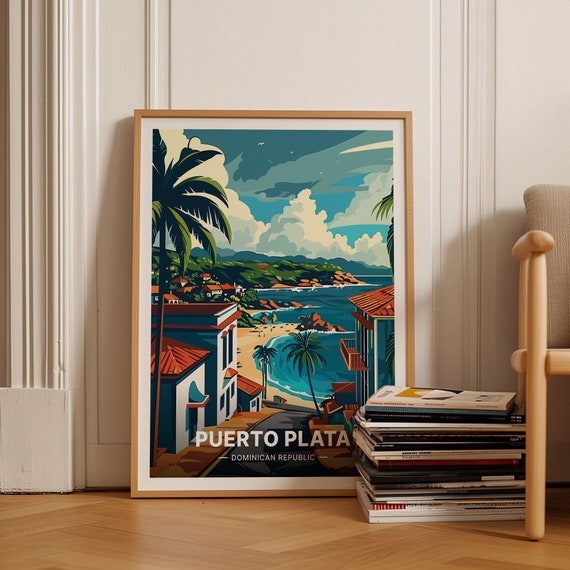 Puerto Plata Caribbean Travel Poster, Scenic Art Print