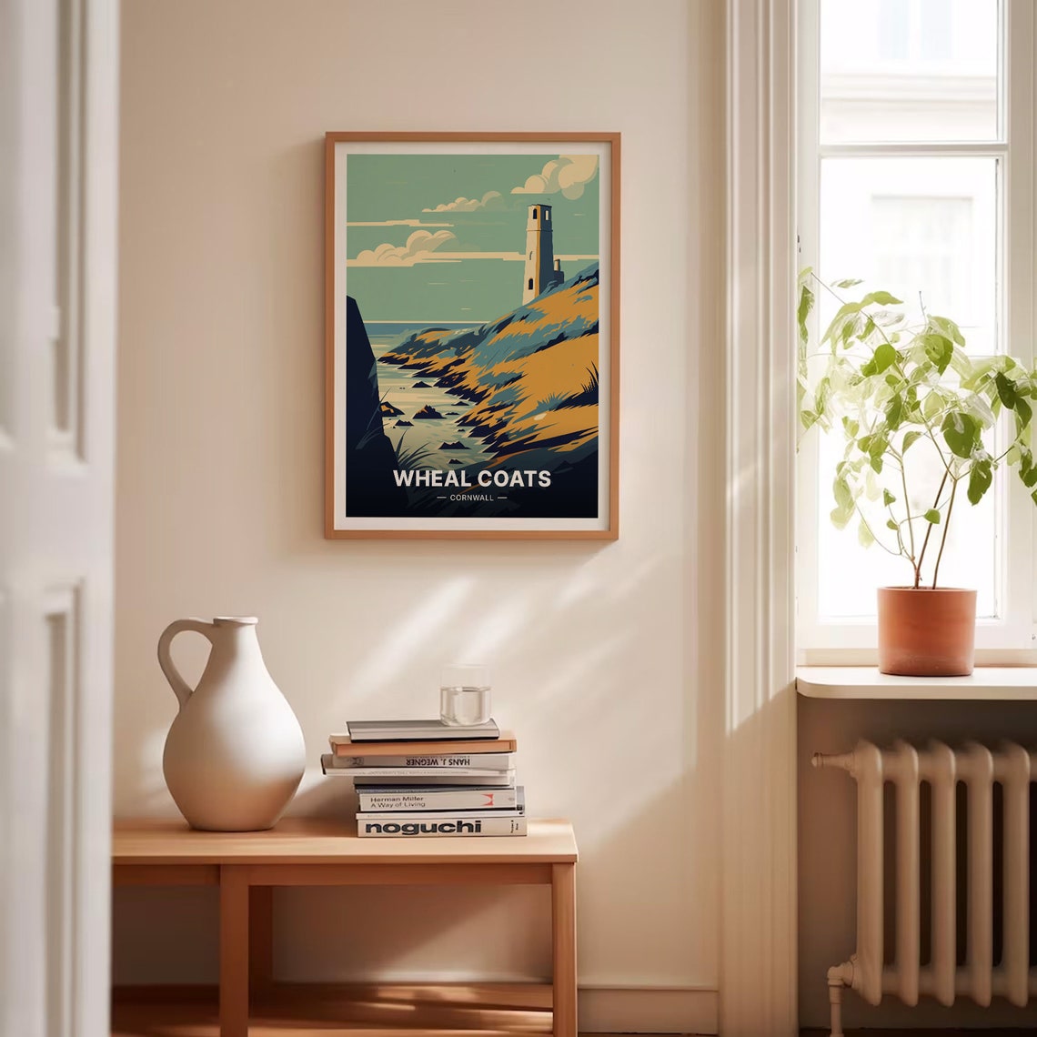 Wheal Coats Cornwall Travel Poster Golden Cliffs Mine Coast Art - Image 4