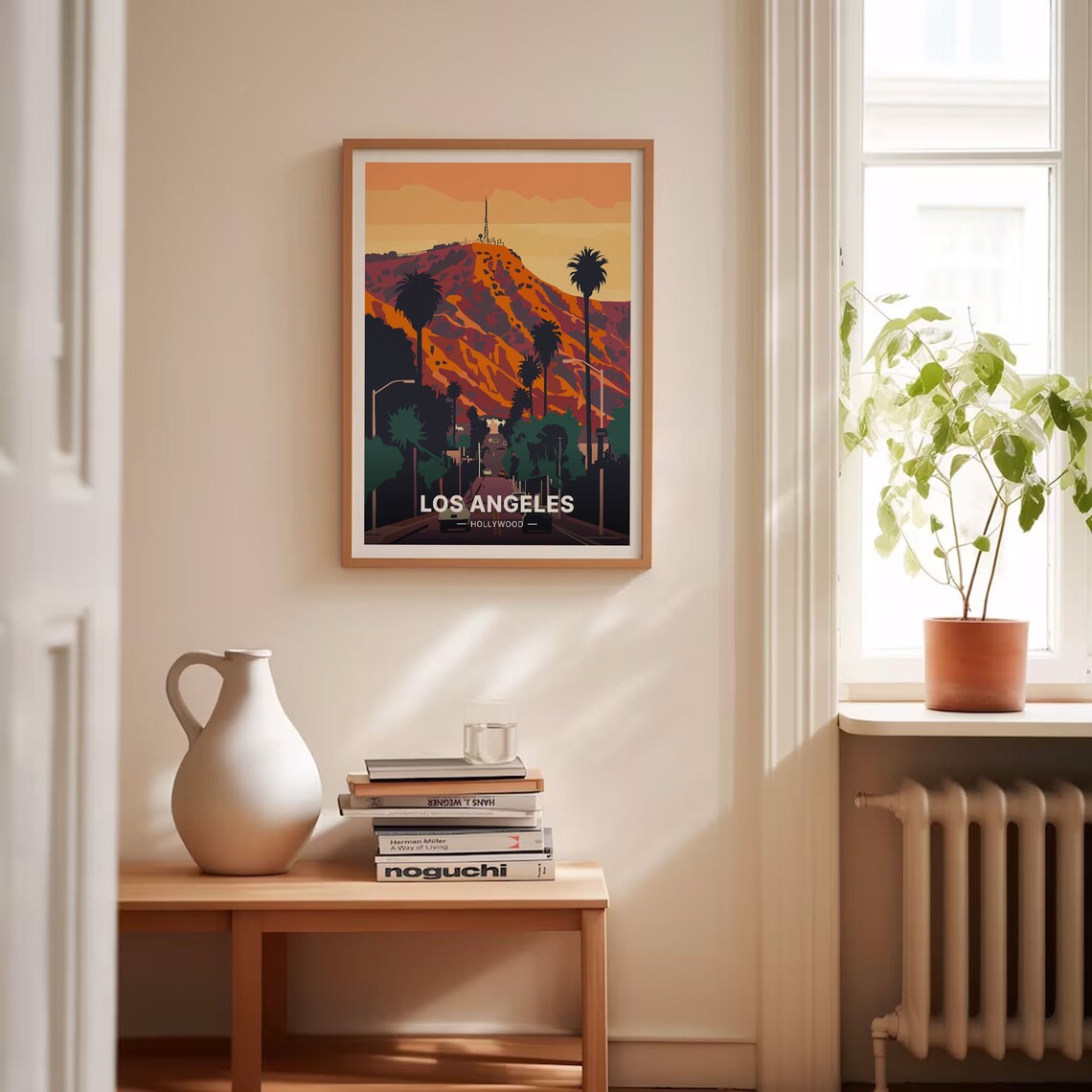 Los Angeles Hollywood Sign Hills Sunset Vintage City Travel Poster - Image 4