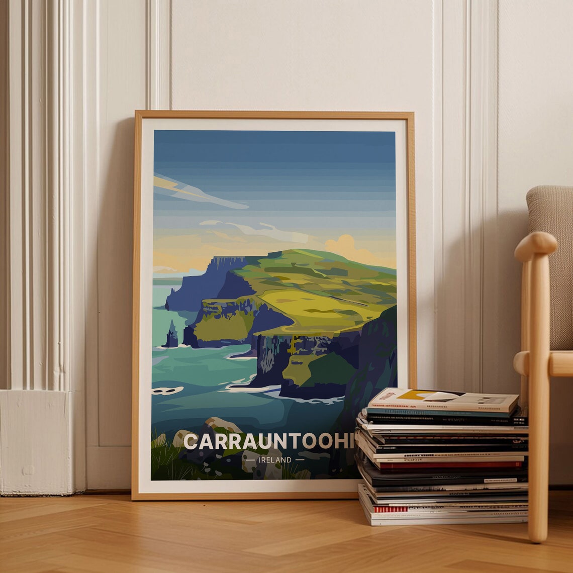Carrauntoohil Ireland Green Sea Cliffs Coastal Landscape Poster
