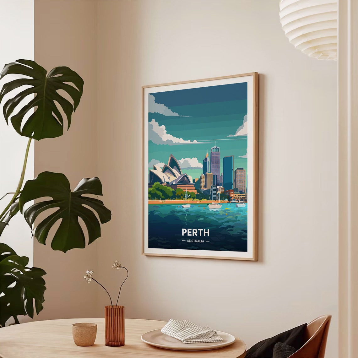 Perth Australia Harbor Skyline Waterfront Sail Architecture Poster - Image 2