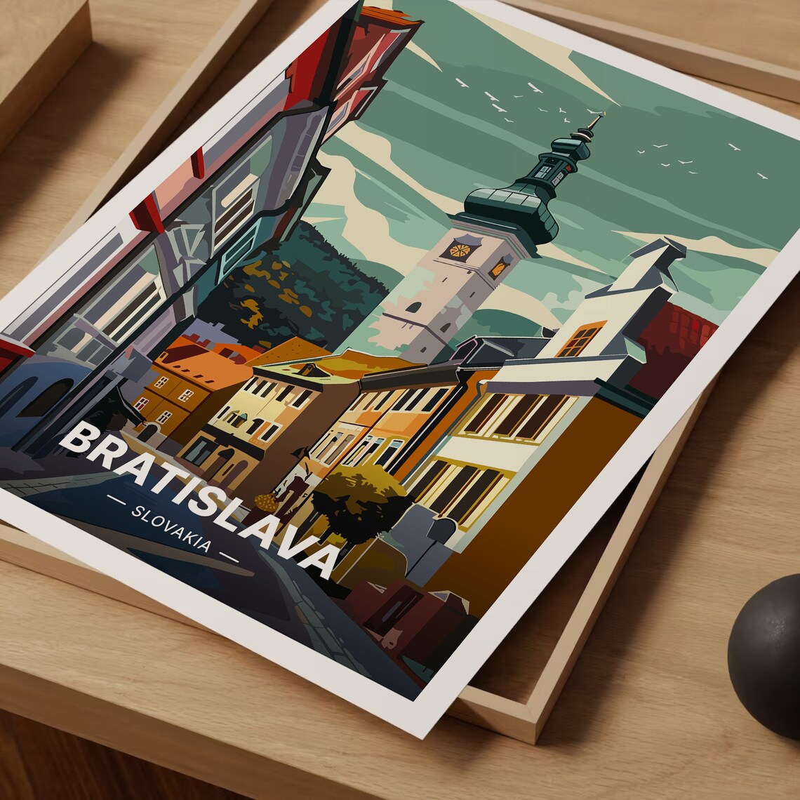 Bratislava Travel Poster, Slovakia Cityscape Art Print - Image 3
