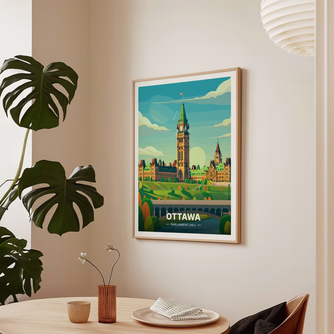 Ottawa Travel Poster, Canada City Skyline Art - Image 2