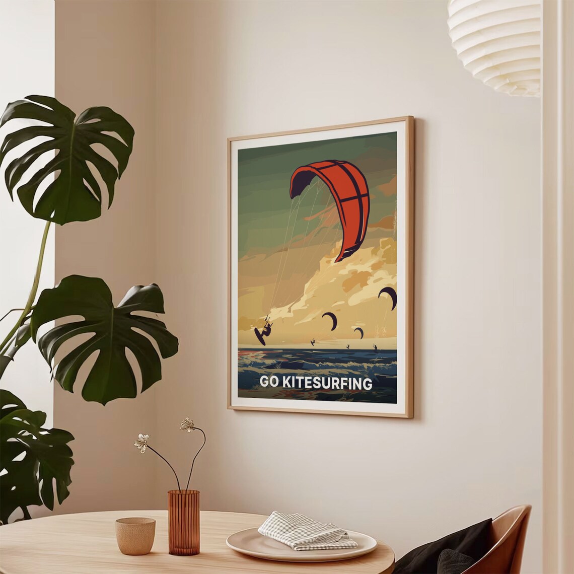 Kitesurfing Adventure Travel Poster, Ocean Beach Decor - Image 2