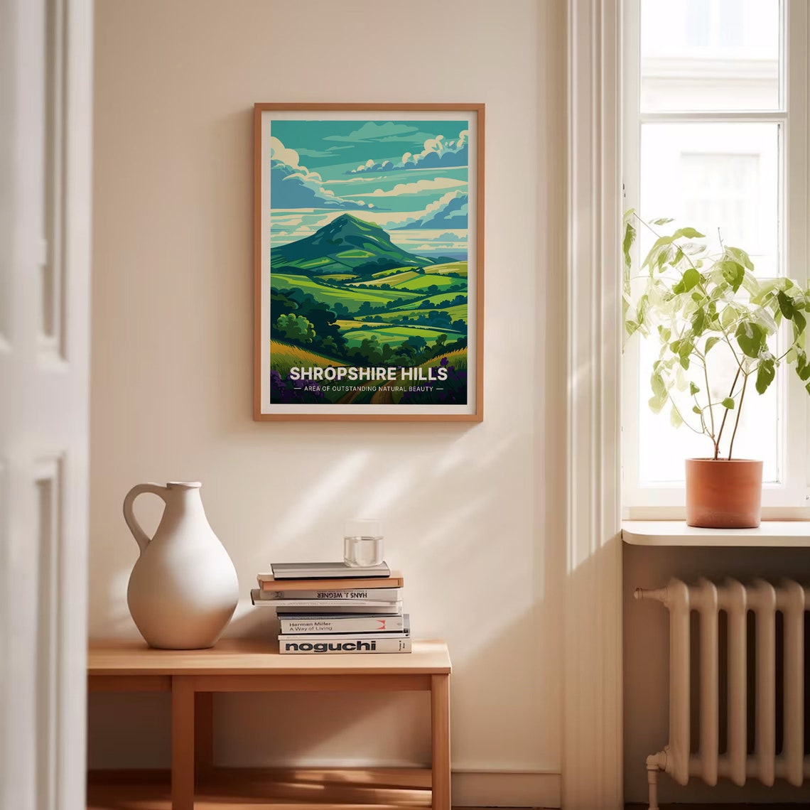 Shropshire Hills Rolling Green Countryside Vintage Travel Poster - Image 4