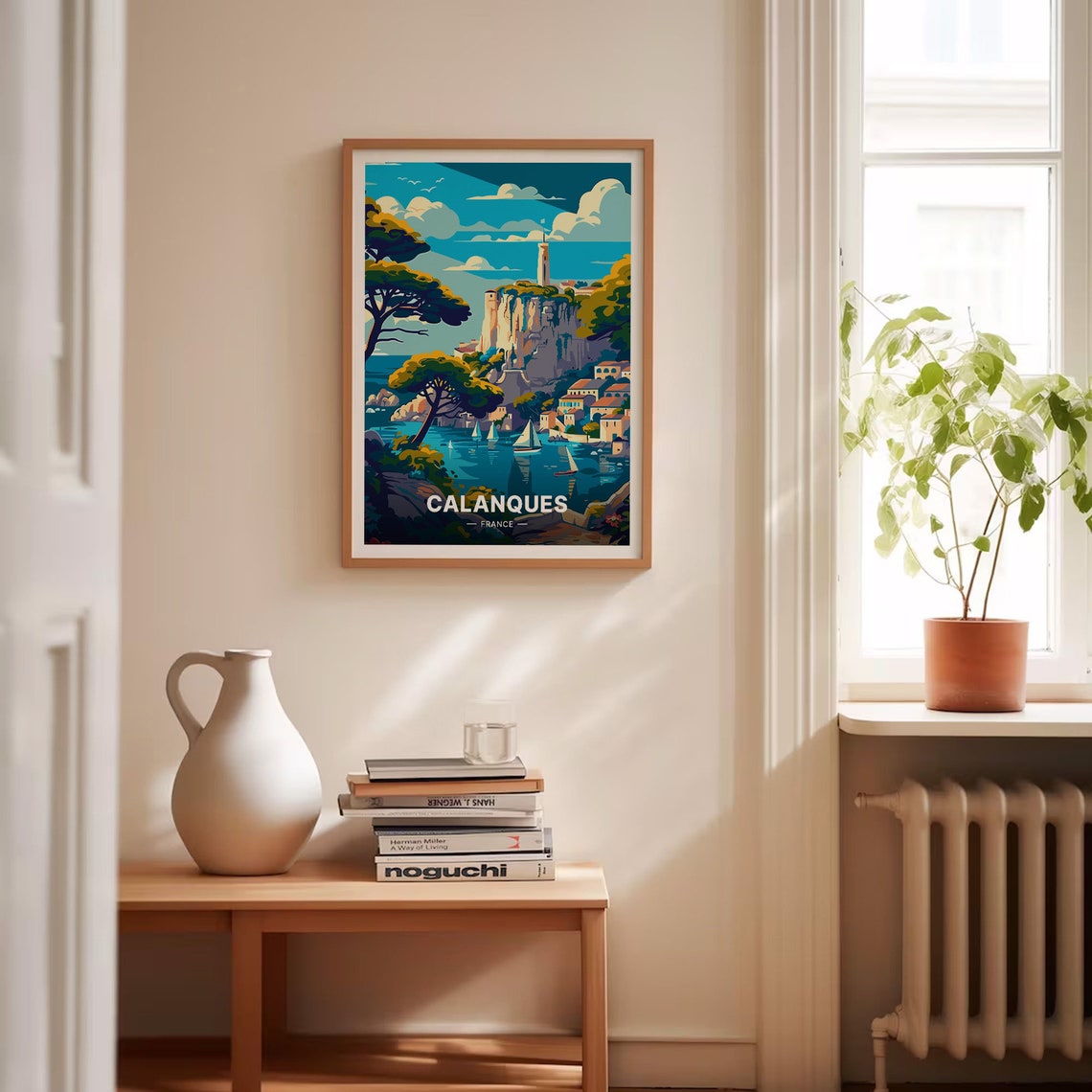 Calanques France Limestone Cliffs Lighthouse Sailboats Coastal Poster - Image 4