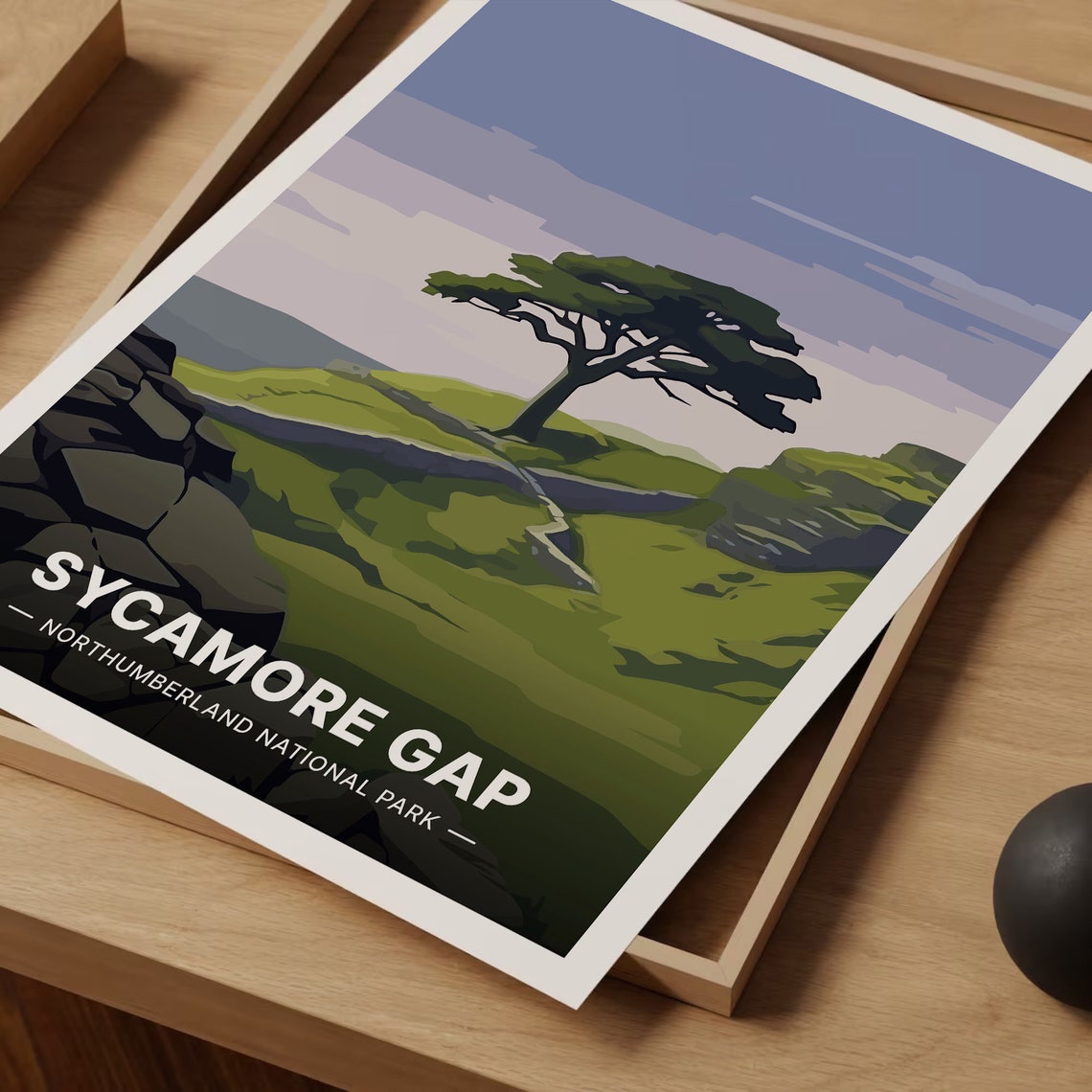 Sycamore Gap Northumberland Lone Tree Hadrian Wall Travel Poster - Image 3