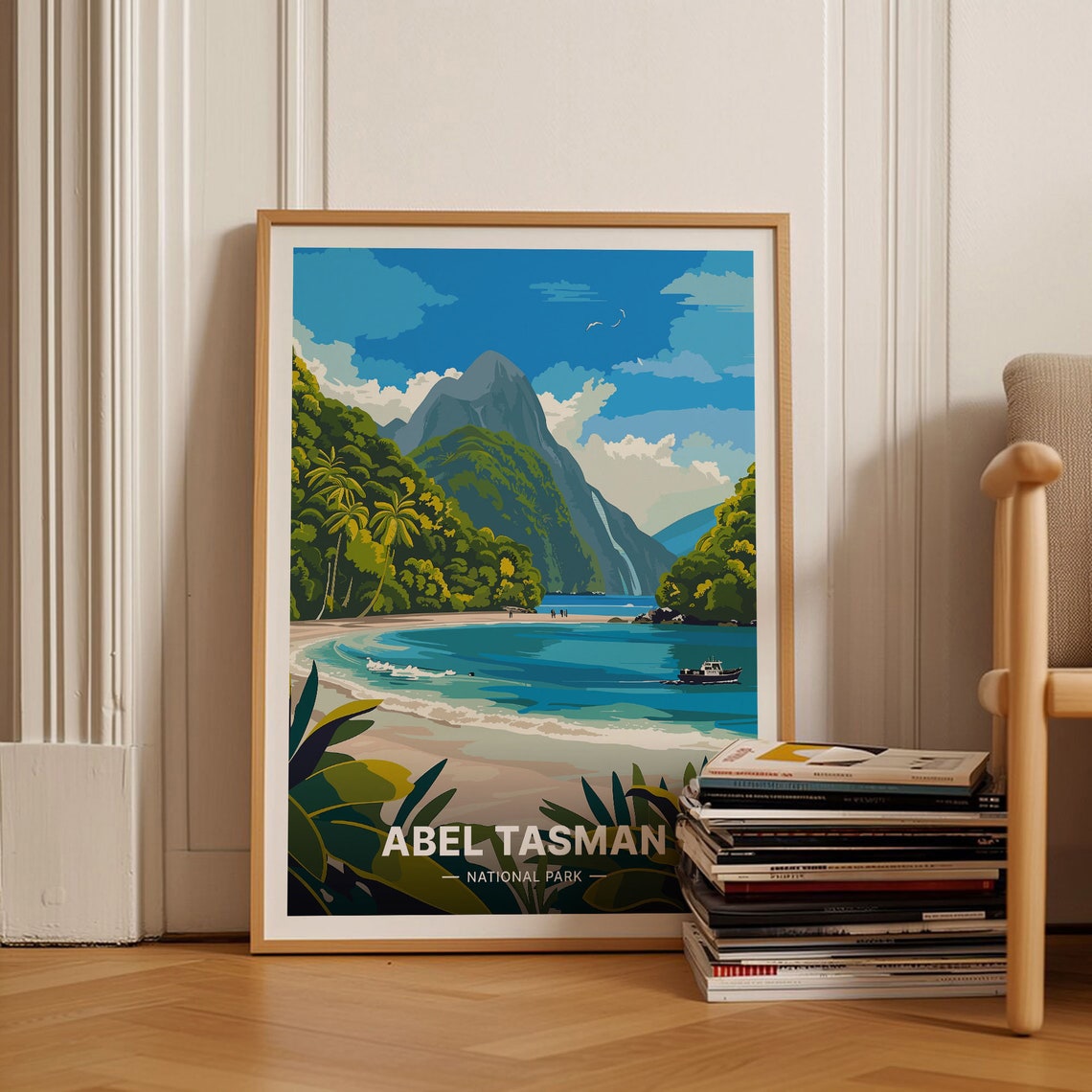 Abel Tasman National Park Travel Poster New Zealand South Island Coastal Track Scenic Wall Art Golden Bay Tongariro Decor C20 1729