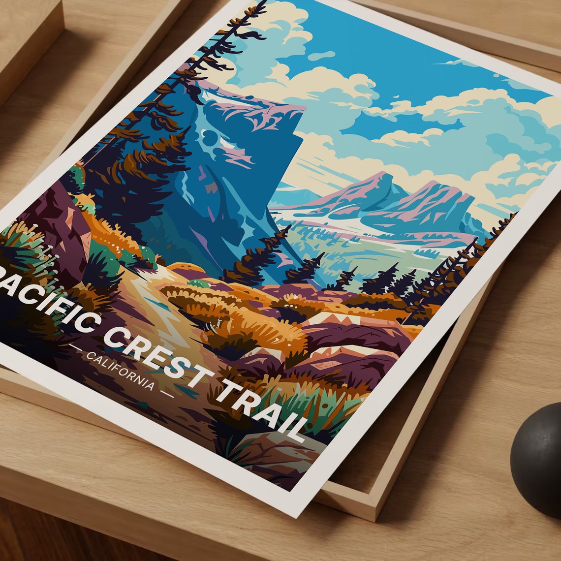 Pacific Crest Trail California Mountain Path Vintage Travel Poster - Image 3