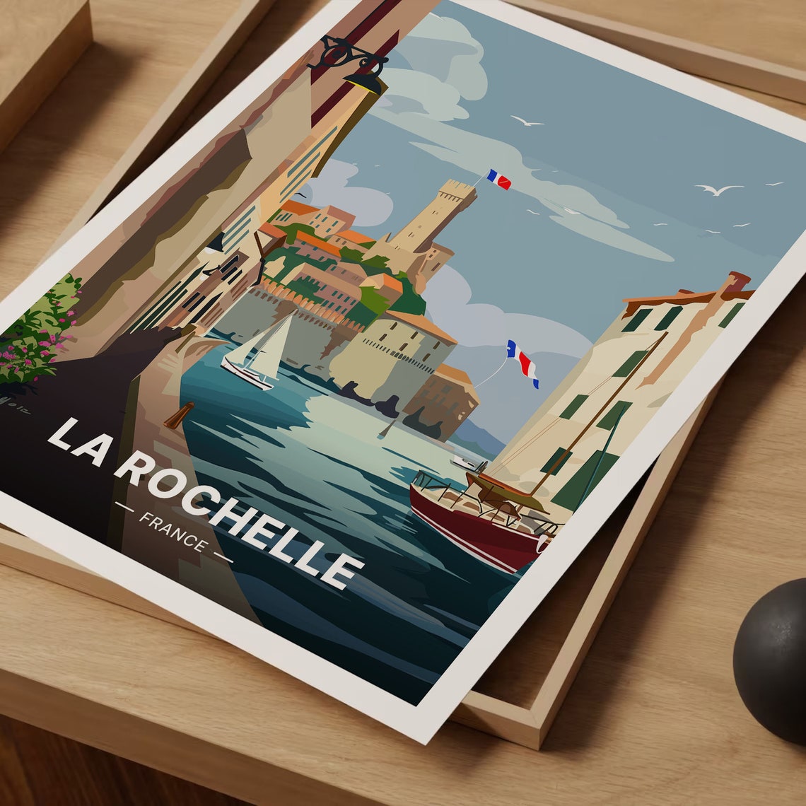 La Rochelle France Travel Poster Vintage Style Wall Art Coastal City Landscape Home Office Decor Gift For Travelers C20 1601 - Image 3